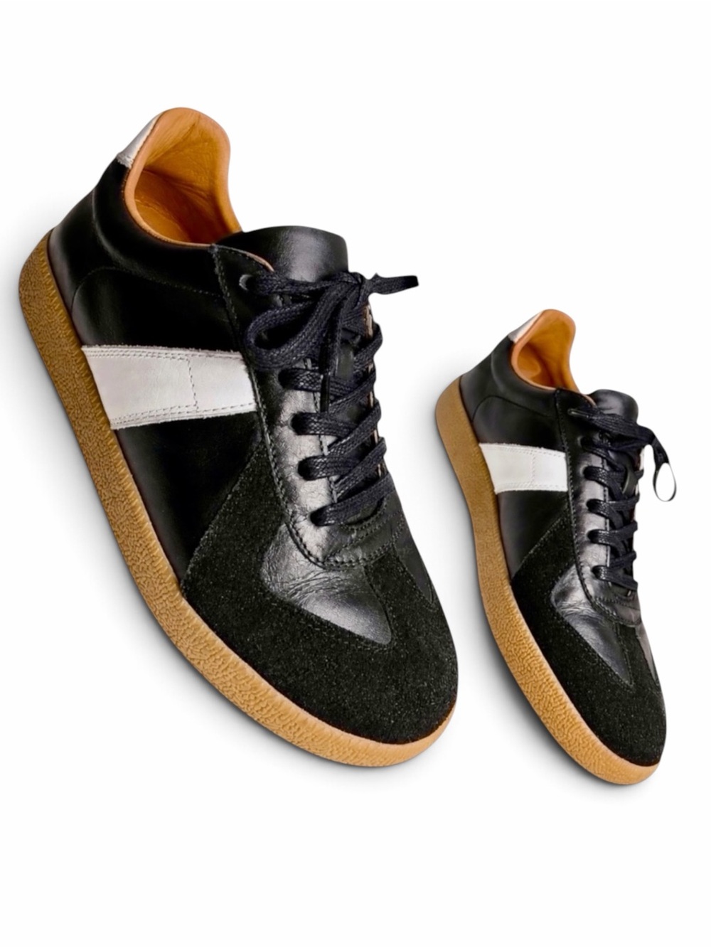 Beckett Simonon Morgen GAT Leather Suede Sneakers Black White Womens 7.5